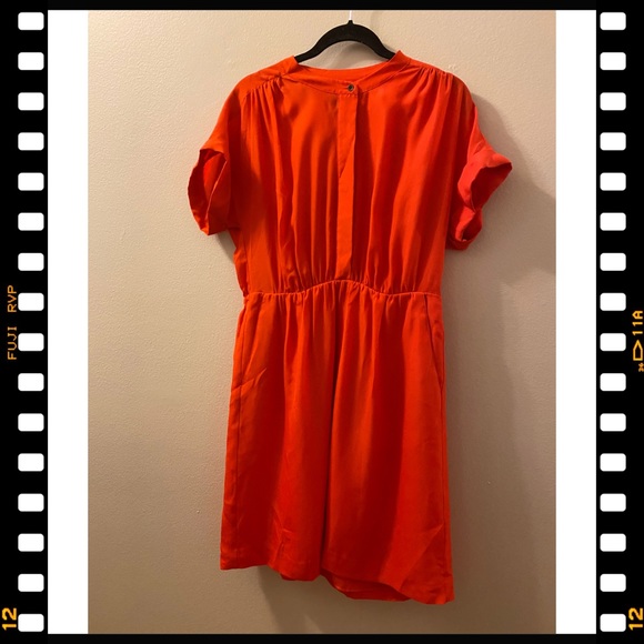 Light breezy orange summer dress- it has pockets! - Picture 4 of 4